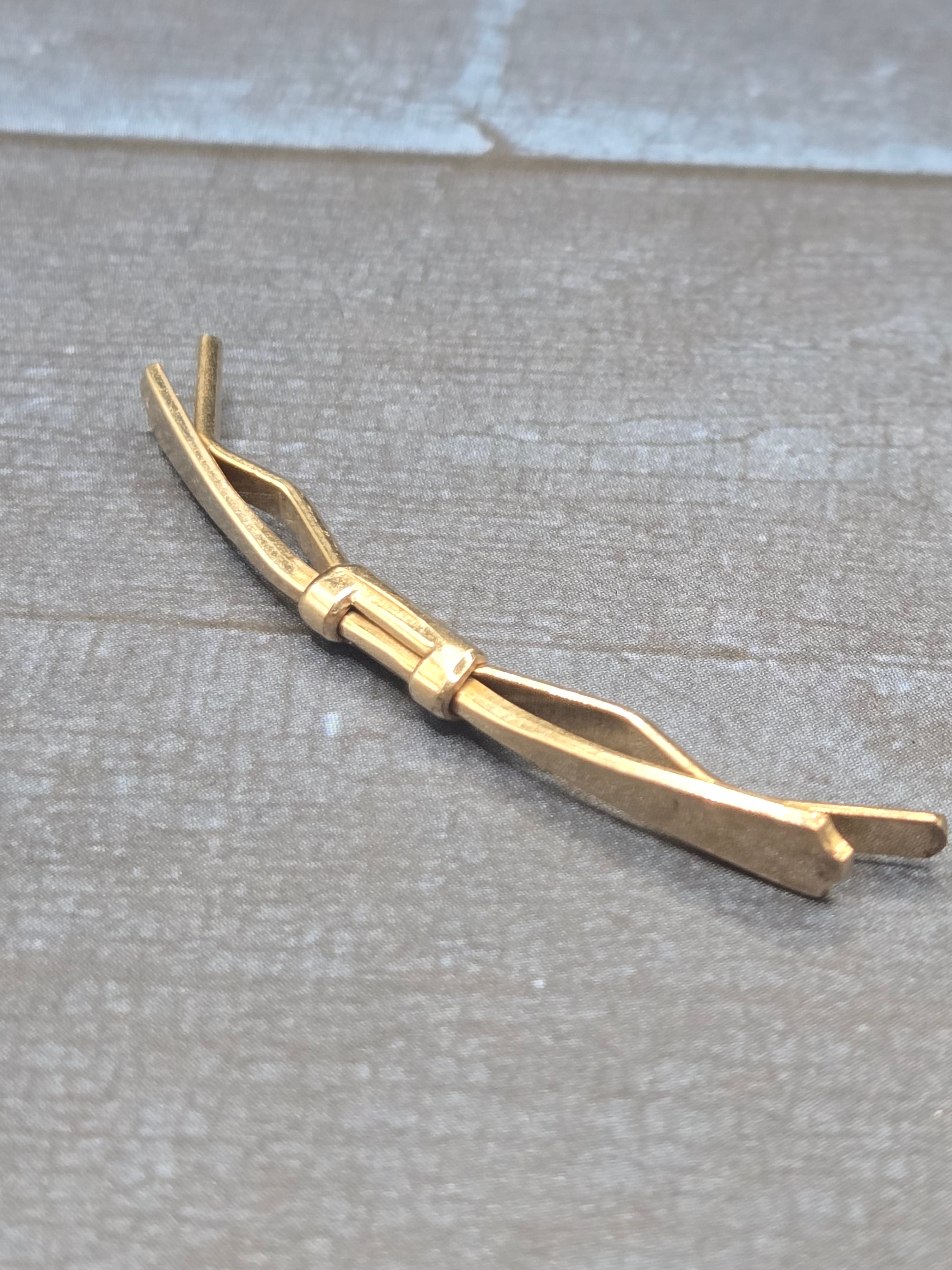2" Vintage Gold-Filled Tie Bar - Flared End Design