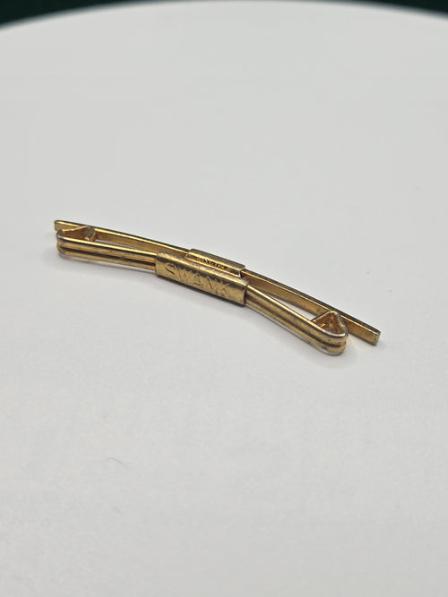 2" Vintage Swank Gold-Tone Tie Bar
