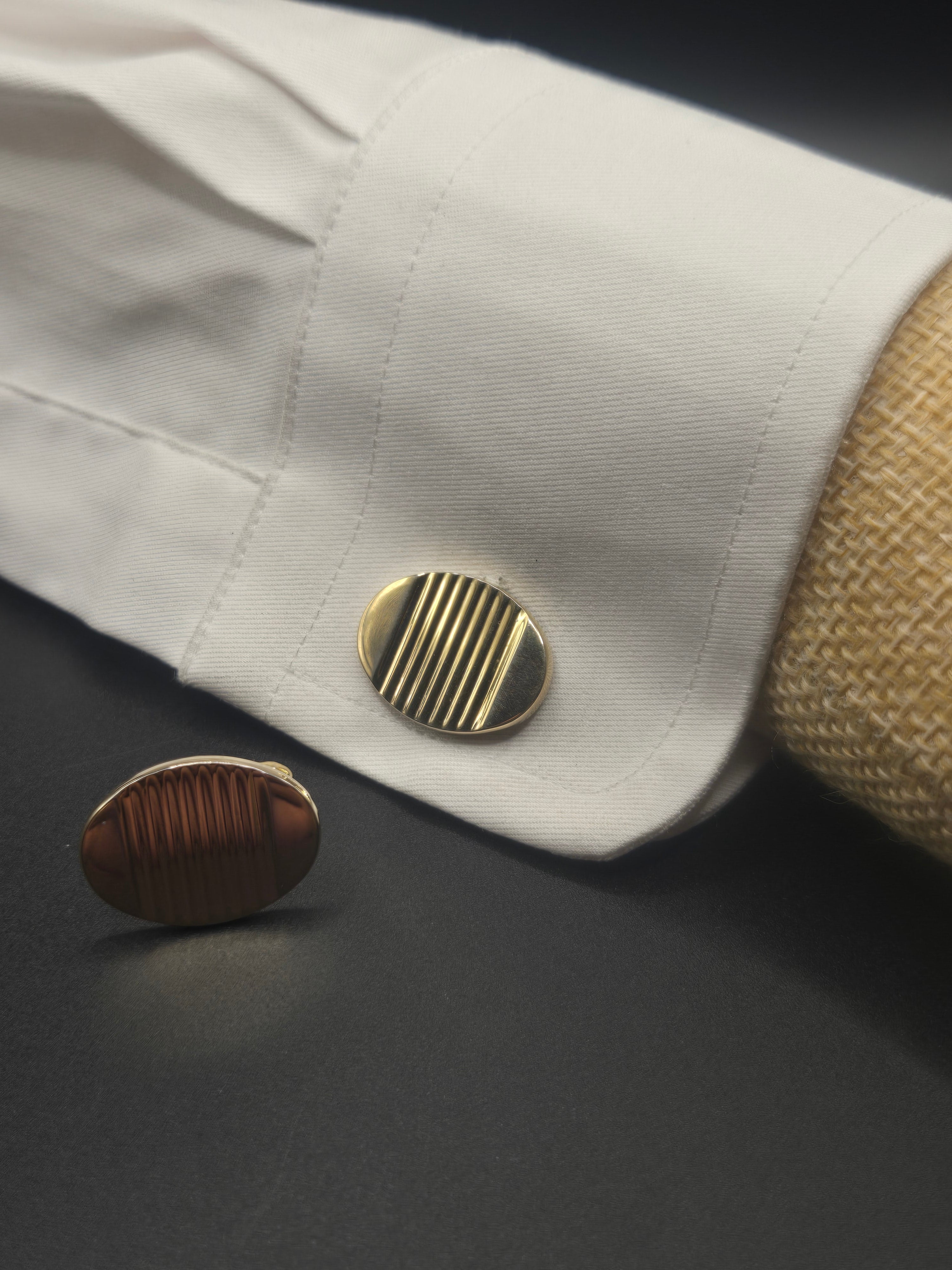 Gold Tone Oval Cufflinks