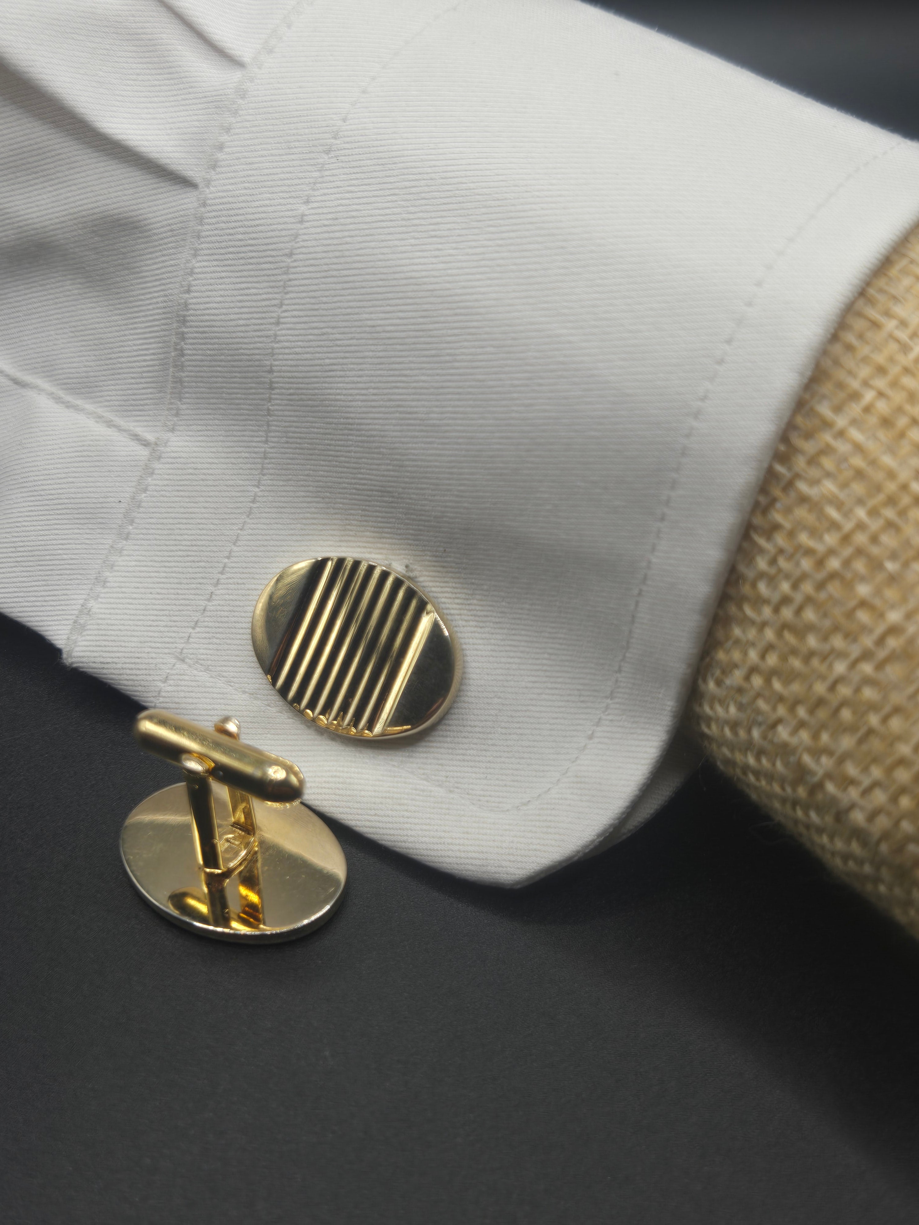 Gold Tone Oval Cufflinks
