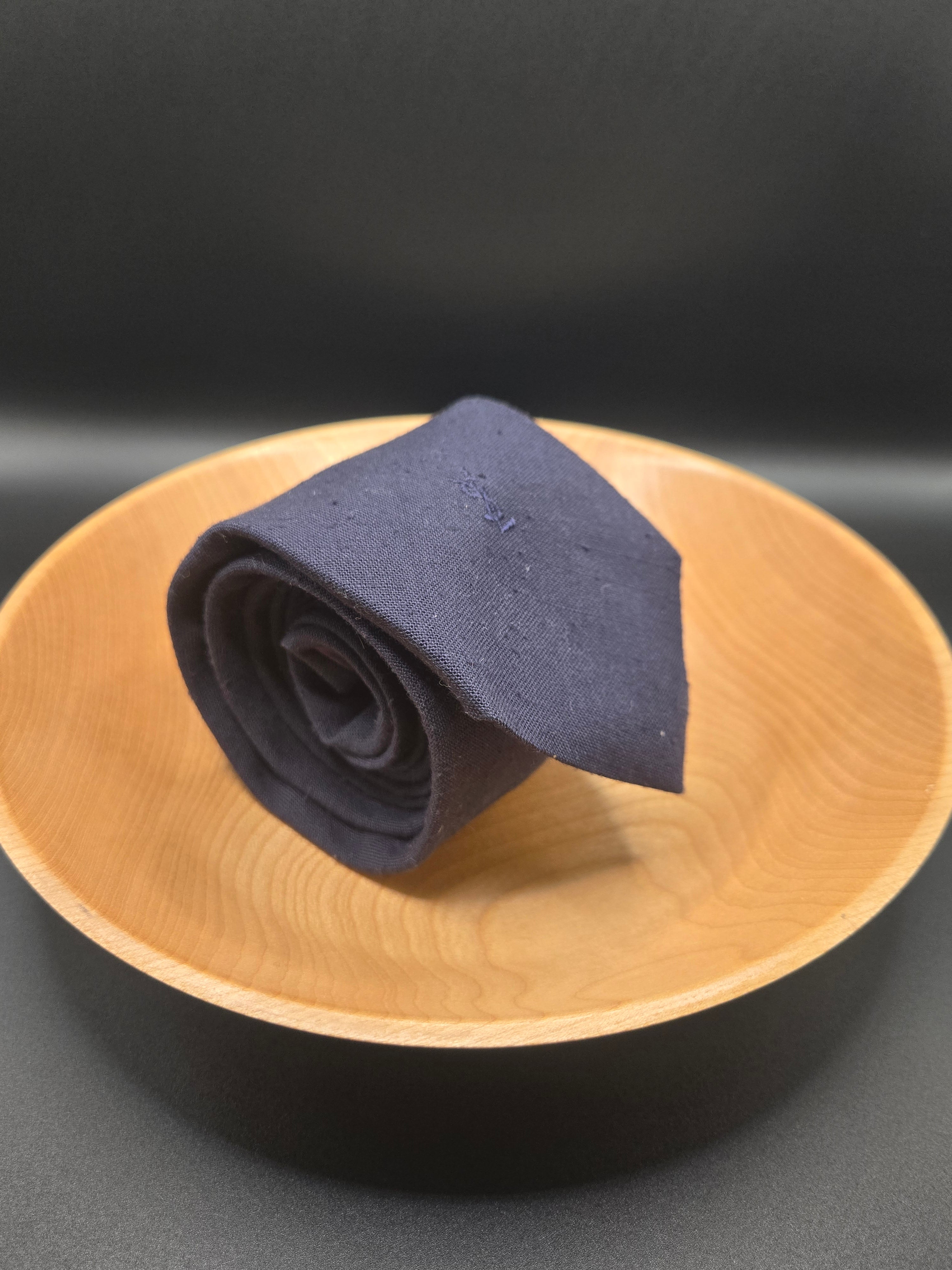 Vintage Saint Laurent Skinny Tie – Dark Blue Designer Menswear