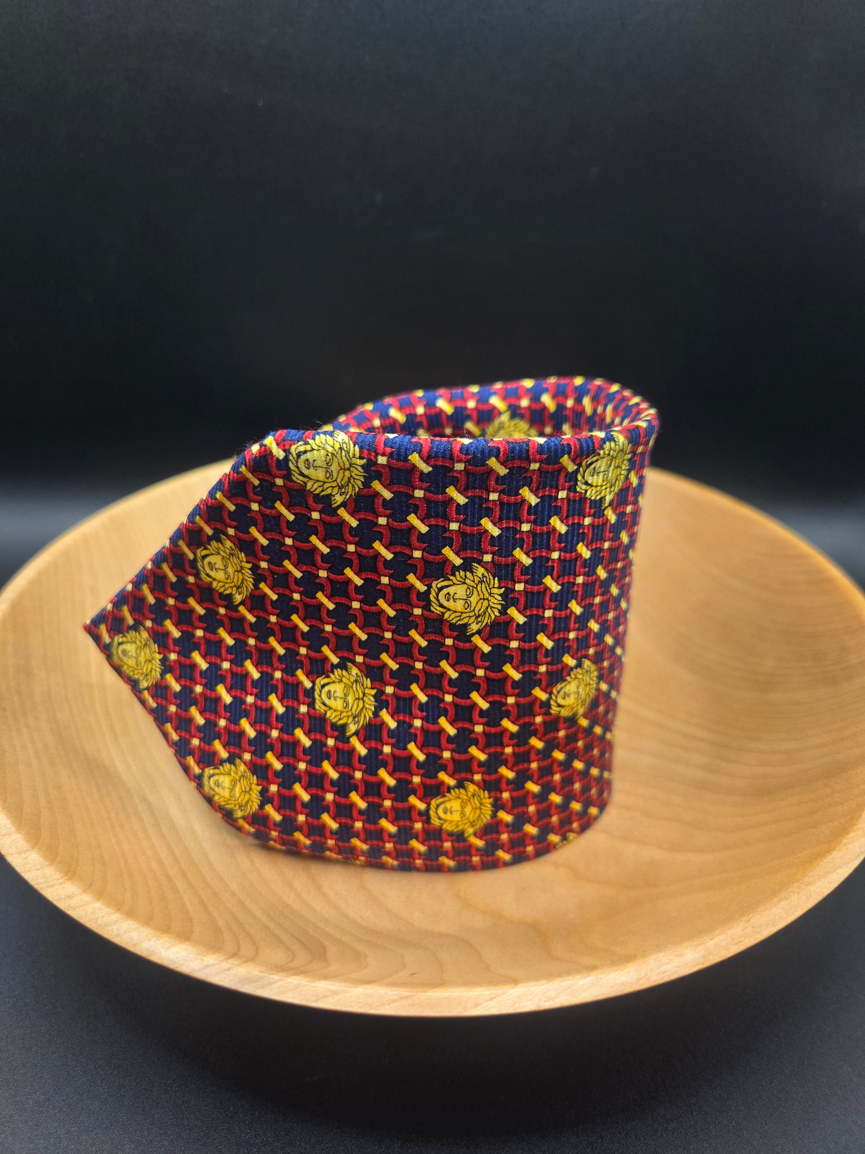 Versace Silk Medusa Tie - Multi Pattern Extra Long | Iconic Italian Luxury Vintage