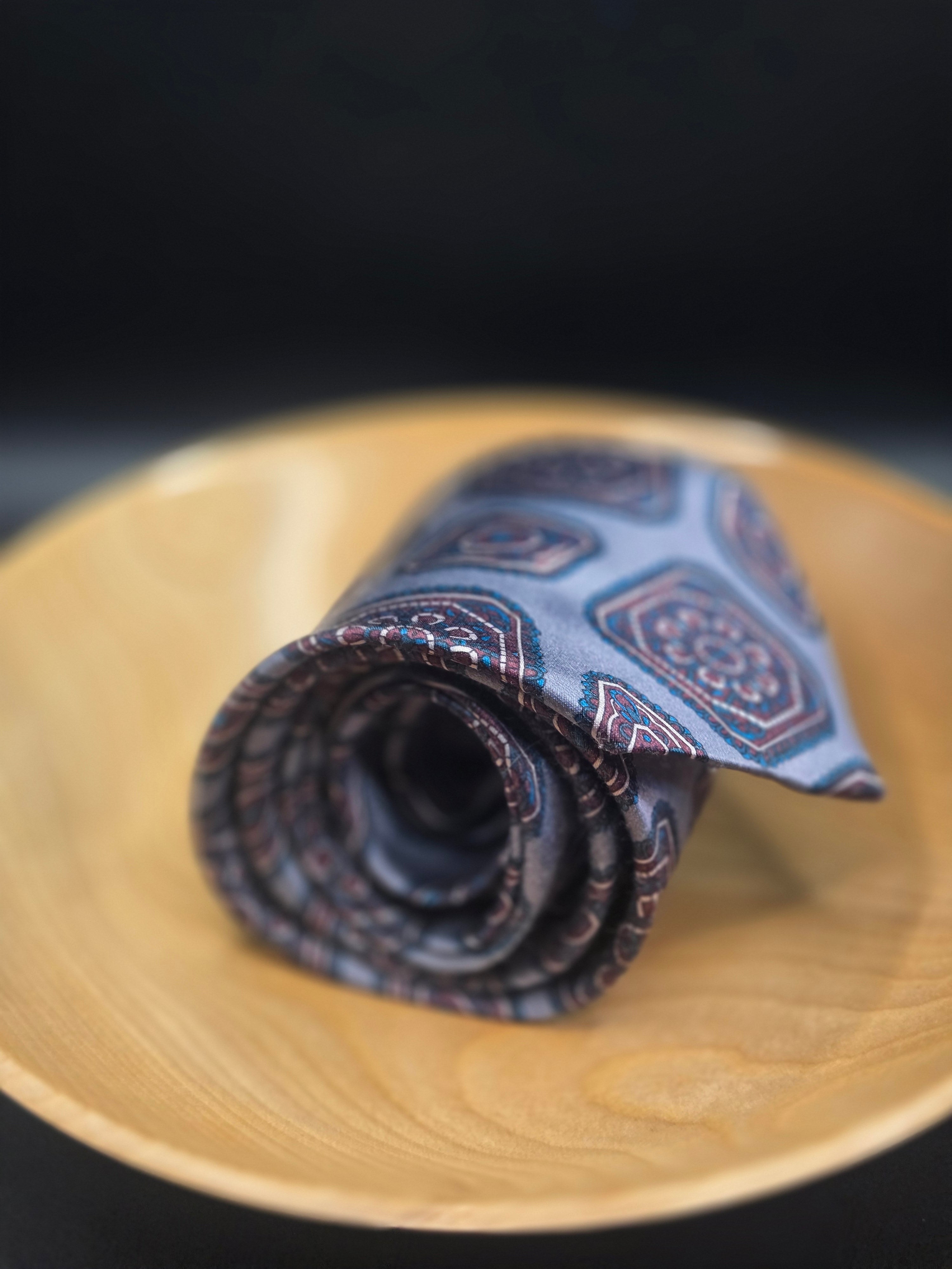 Camden Court Blue Floral Geometric Tie