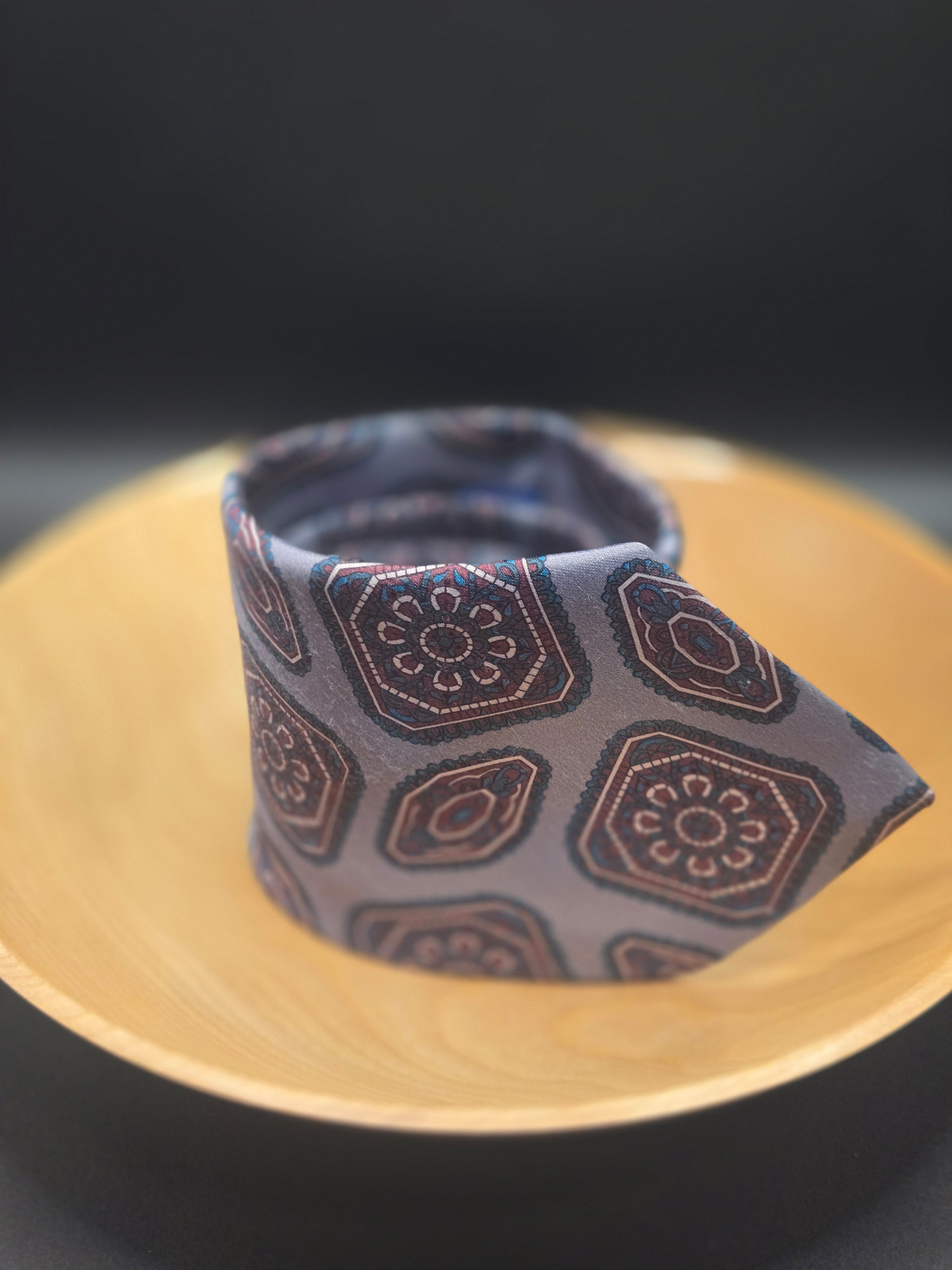 Camden Court Blue Floral Geometric Tie