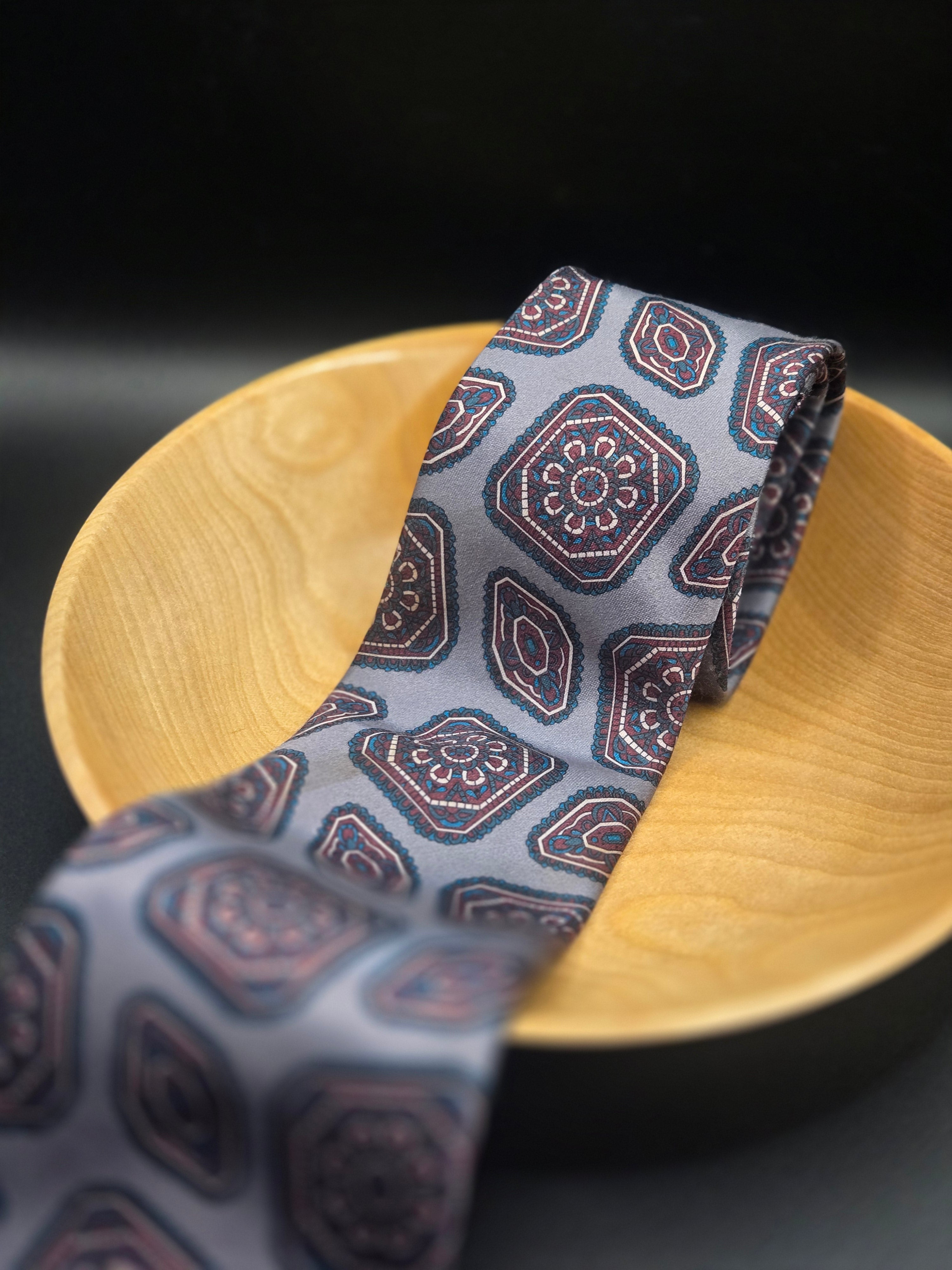 Camden Court Blue Floral Geometric Tie