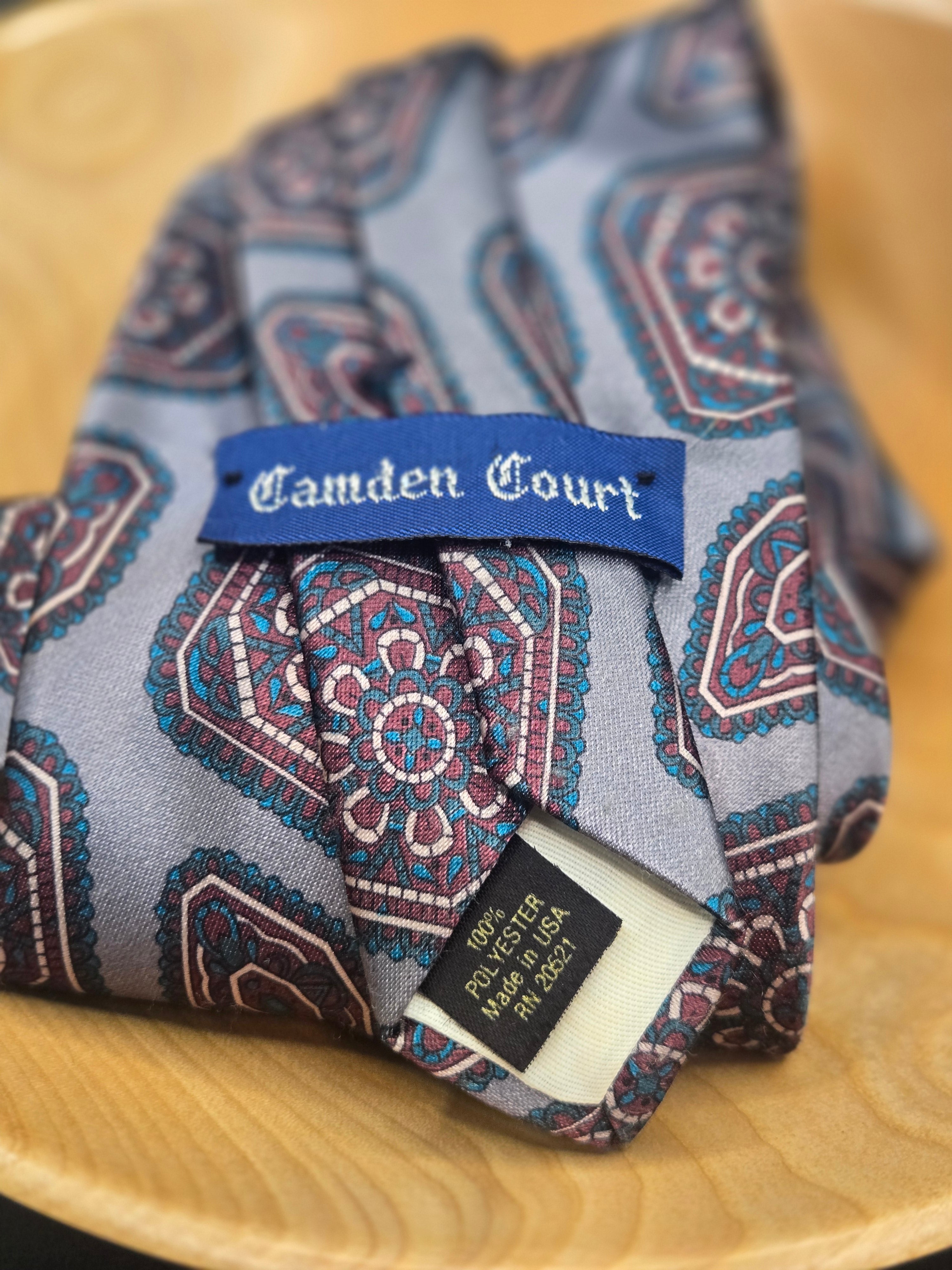 Camden Court Blue Floral Geometric Tie