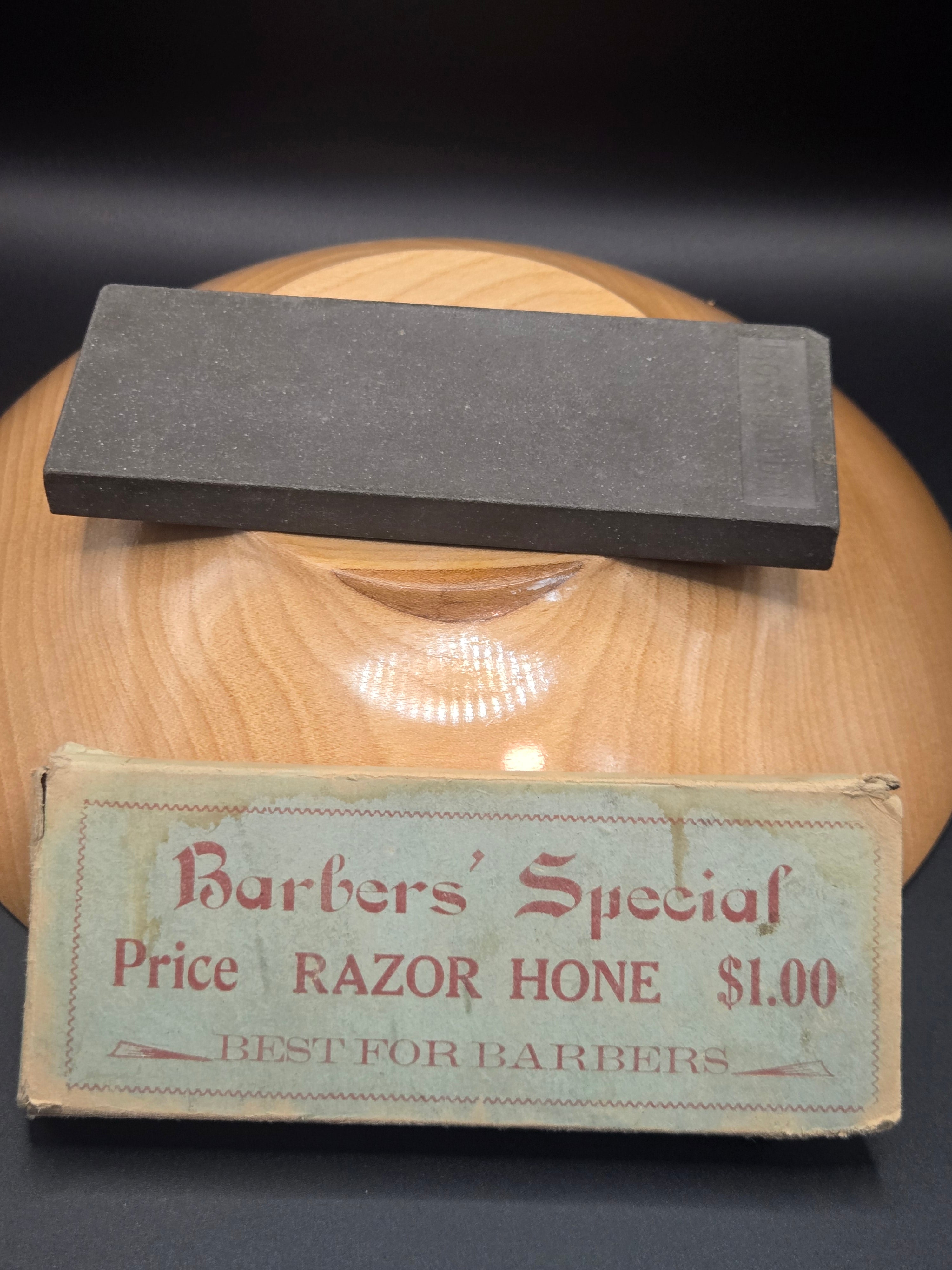 Barbers Special Vintage Razor Honing Stone with Original Box