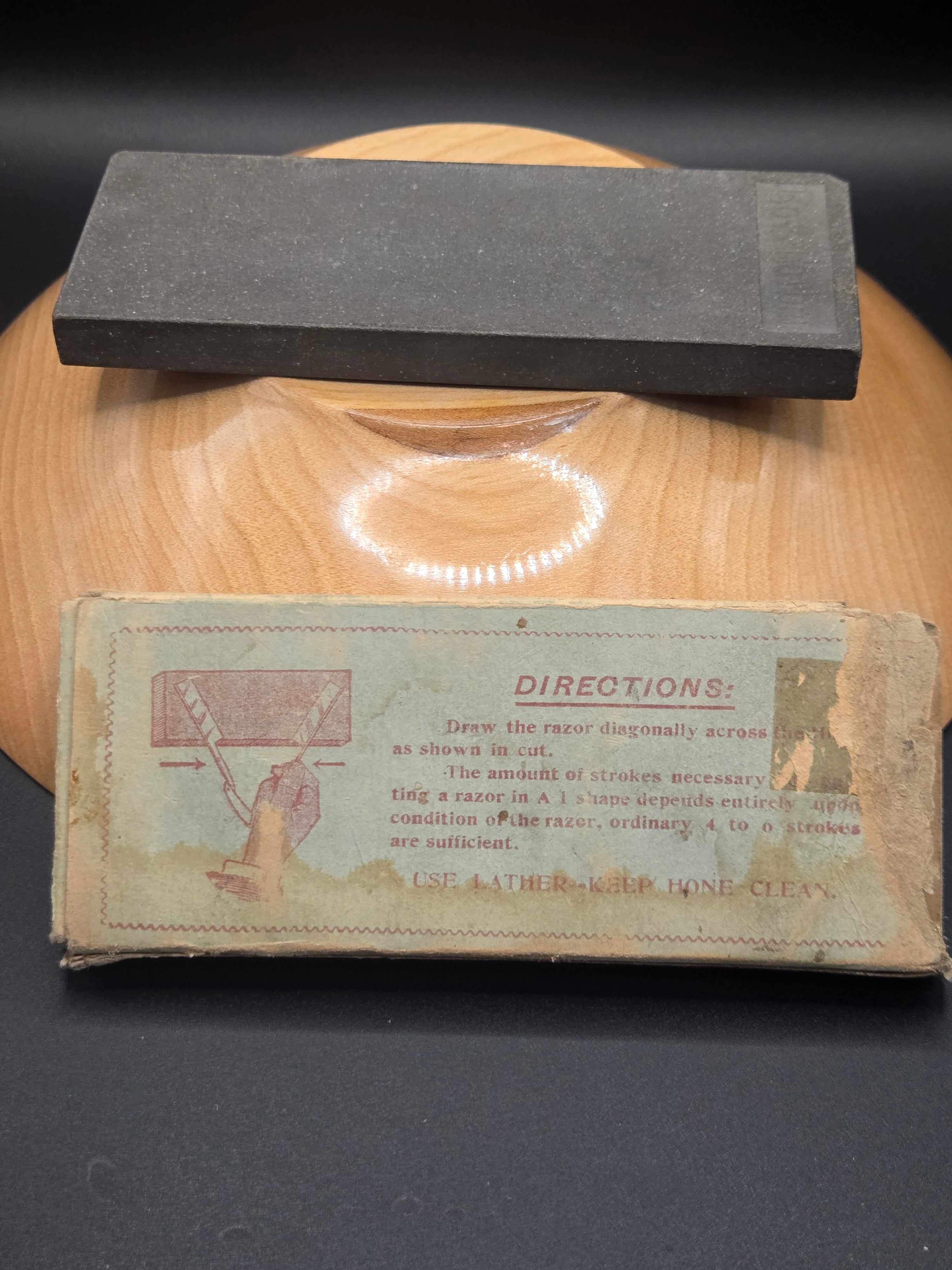 Barbers Special Vintage Razor Honing Stone with Original Box
