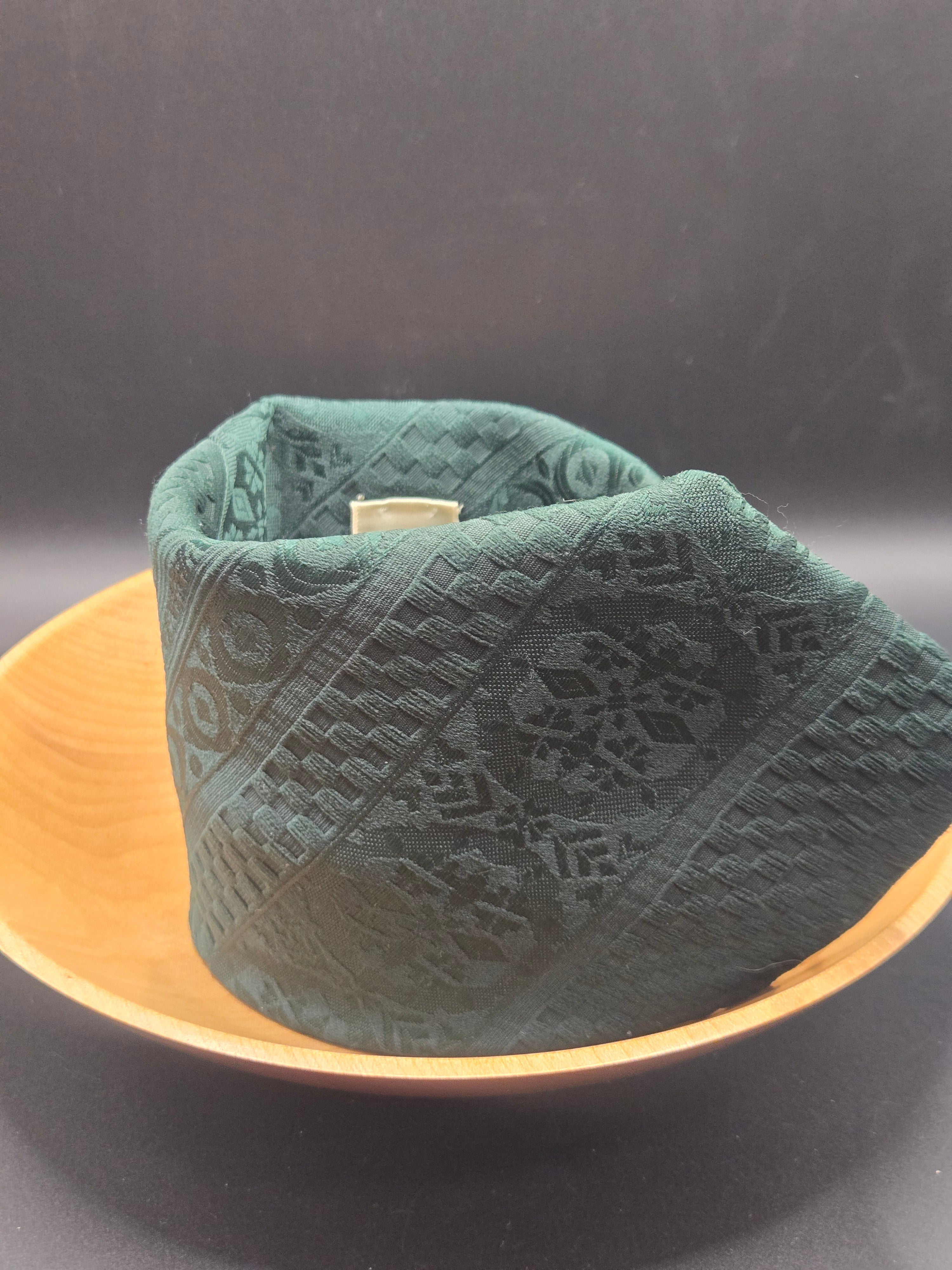 Beau Brummell Green Polyester Tie | Heavy Texture, Diagonal Stripe & Gem Design