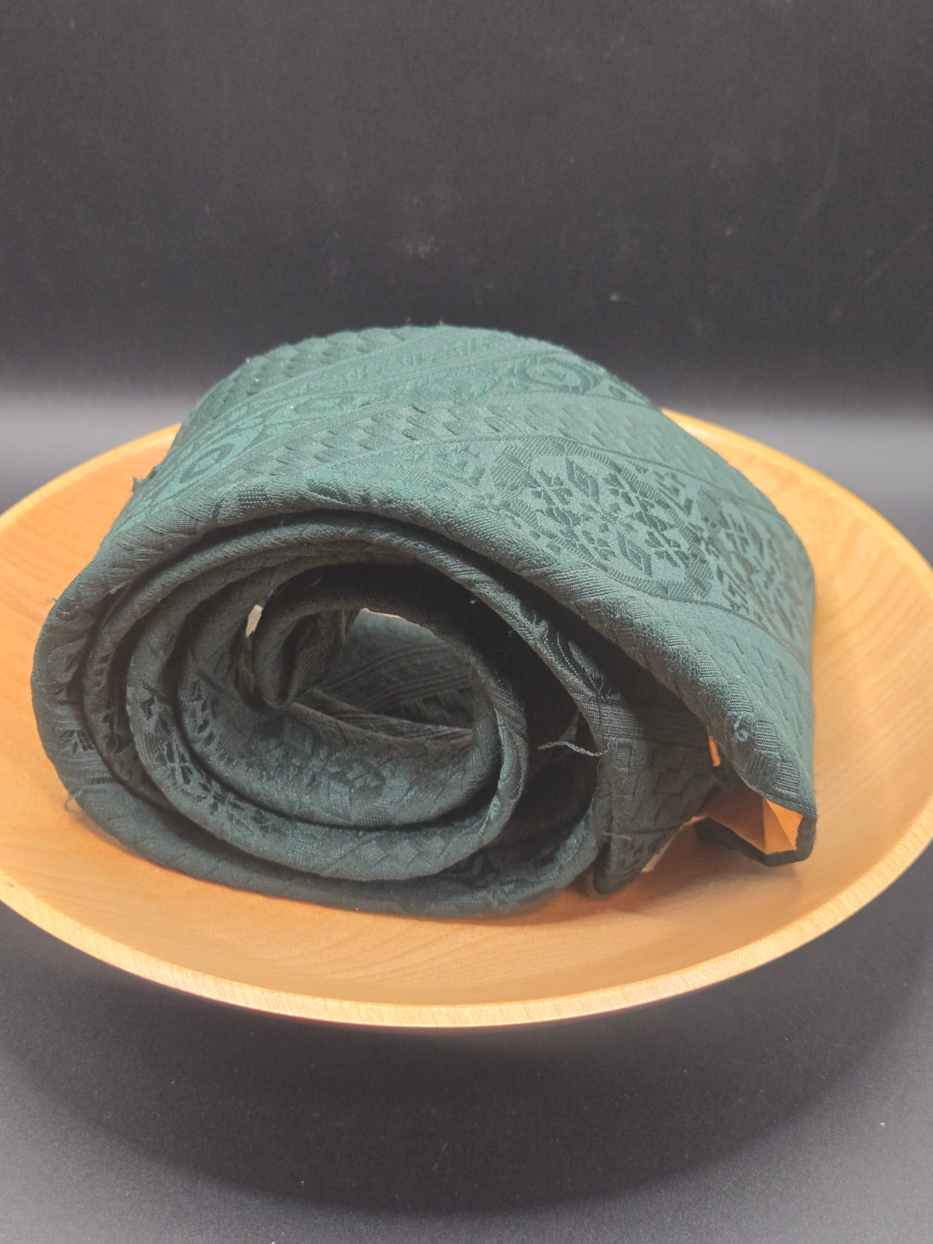 Beau Brummell Green Polyester Tie | Heavy Texture, Diagonal Stripe & Gem Design