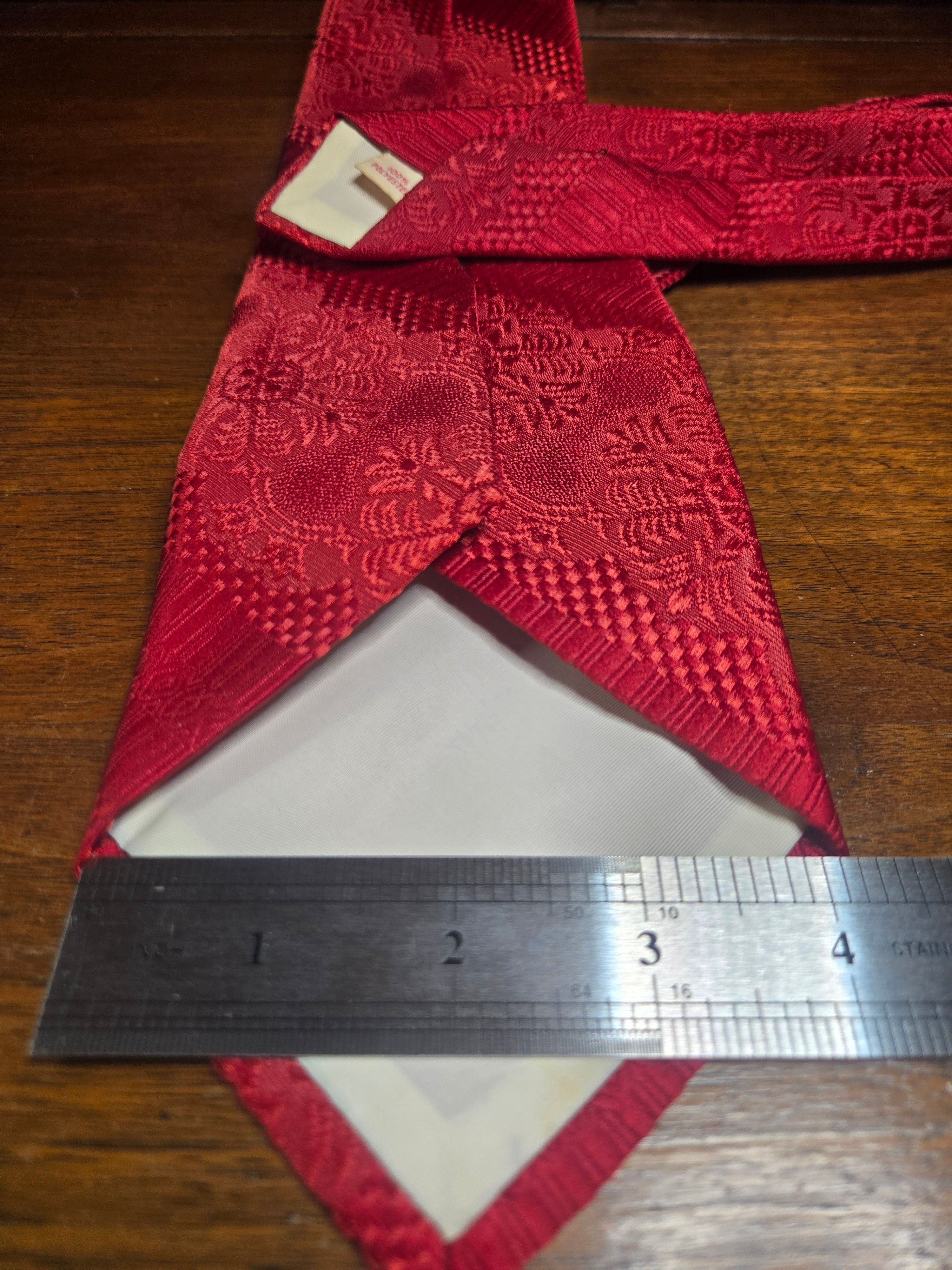 Barrymore Red Polyester Tie | Ornate Floral Pattern & Rich Texture