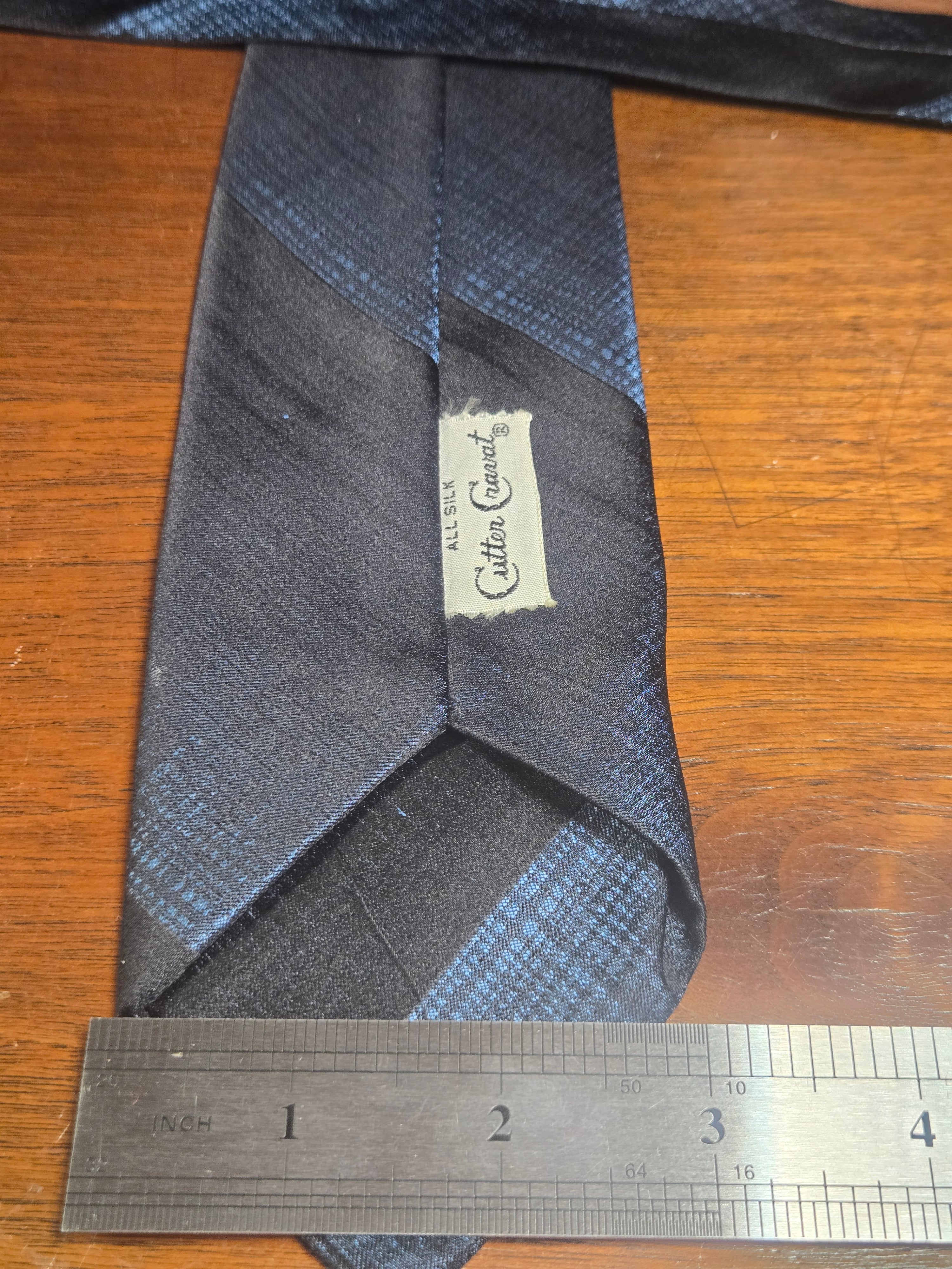 Cutter Cravat Handmade Silk Tie | Black & Blue Slim Cut