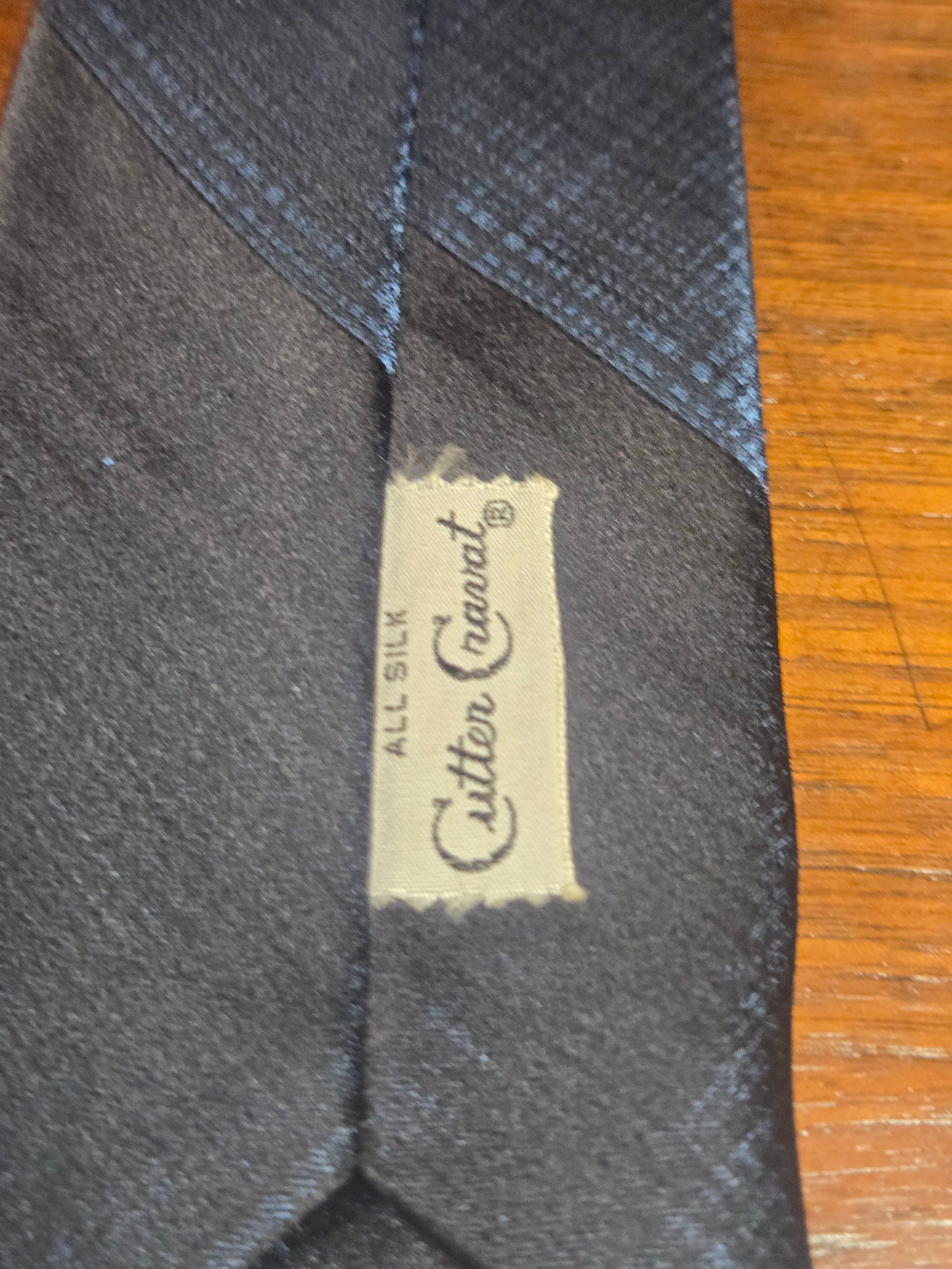 Cutter Cravat Handmade Silk Tie | Black & Blue Slim Cut