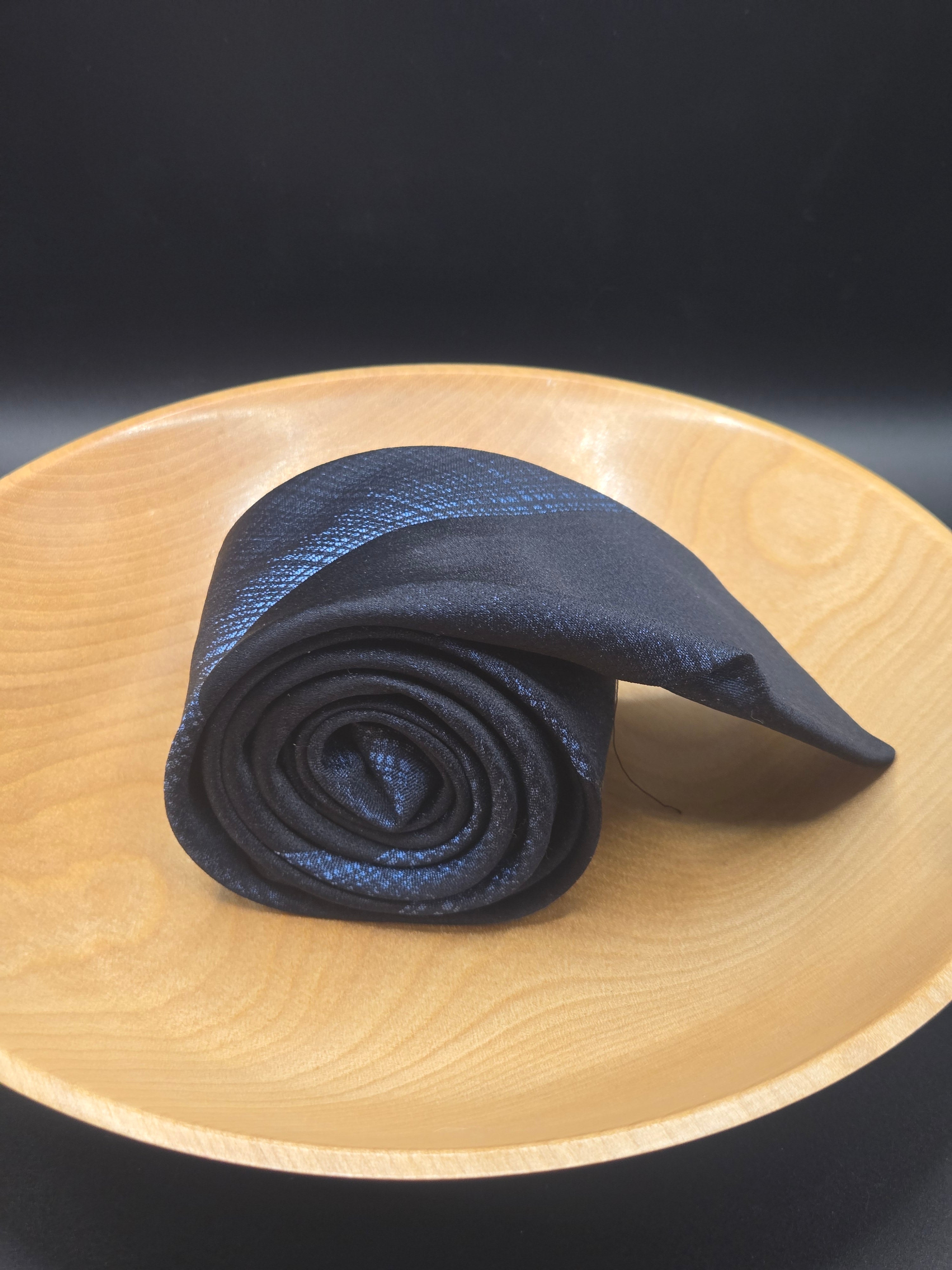 Cutter Cravat Handmade Silk Tie | Black & Blue Slim Cut