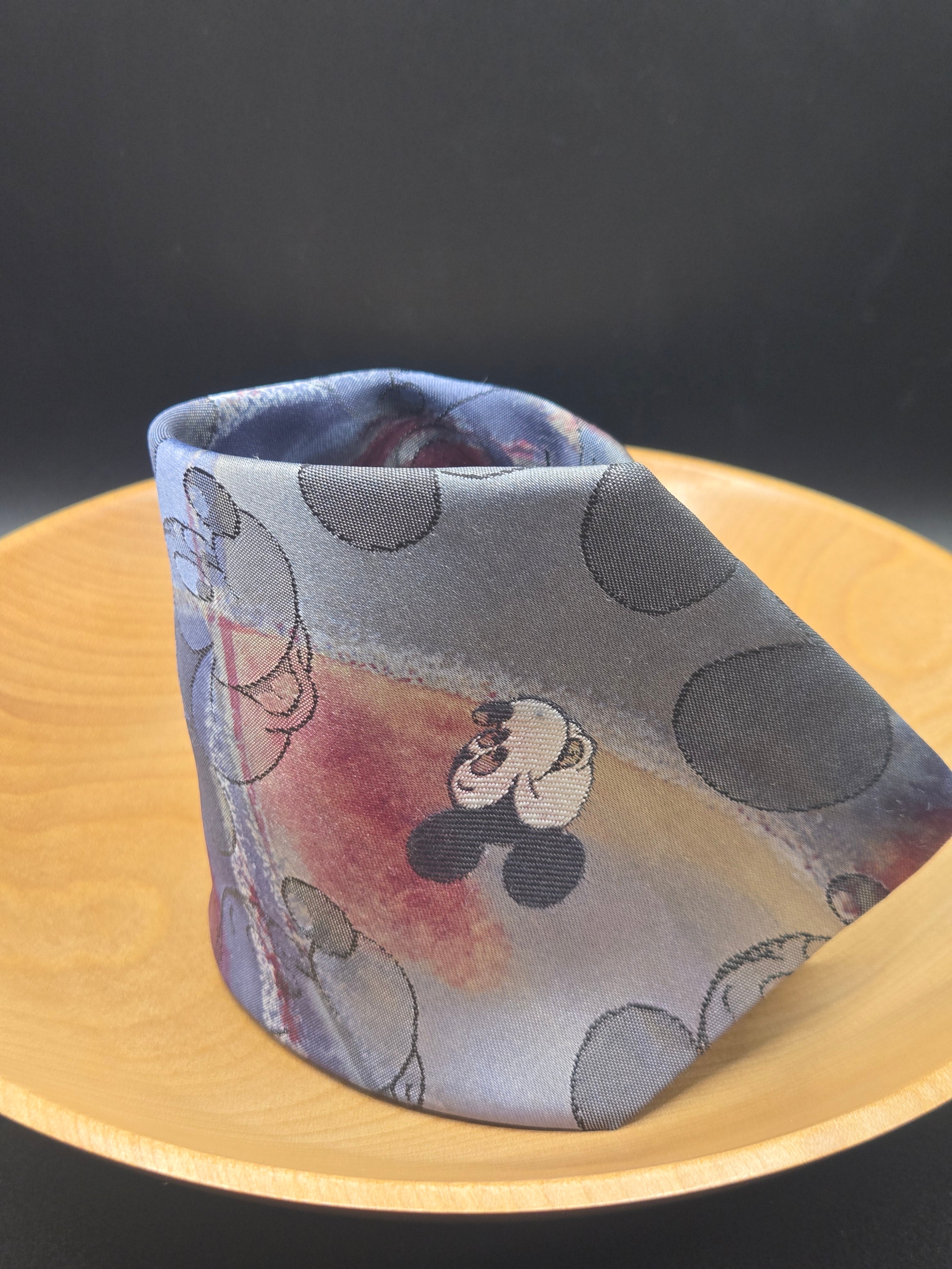 Cervantes x Walt Disney Mickey Mouse Art Deco Tie | Blue Grey Polyester