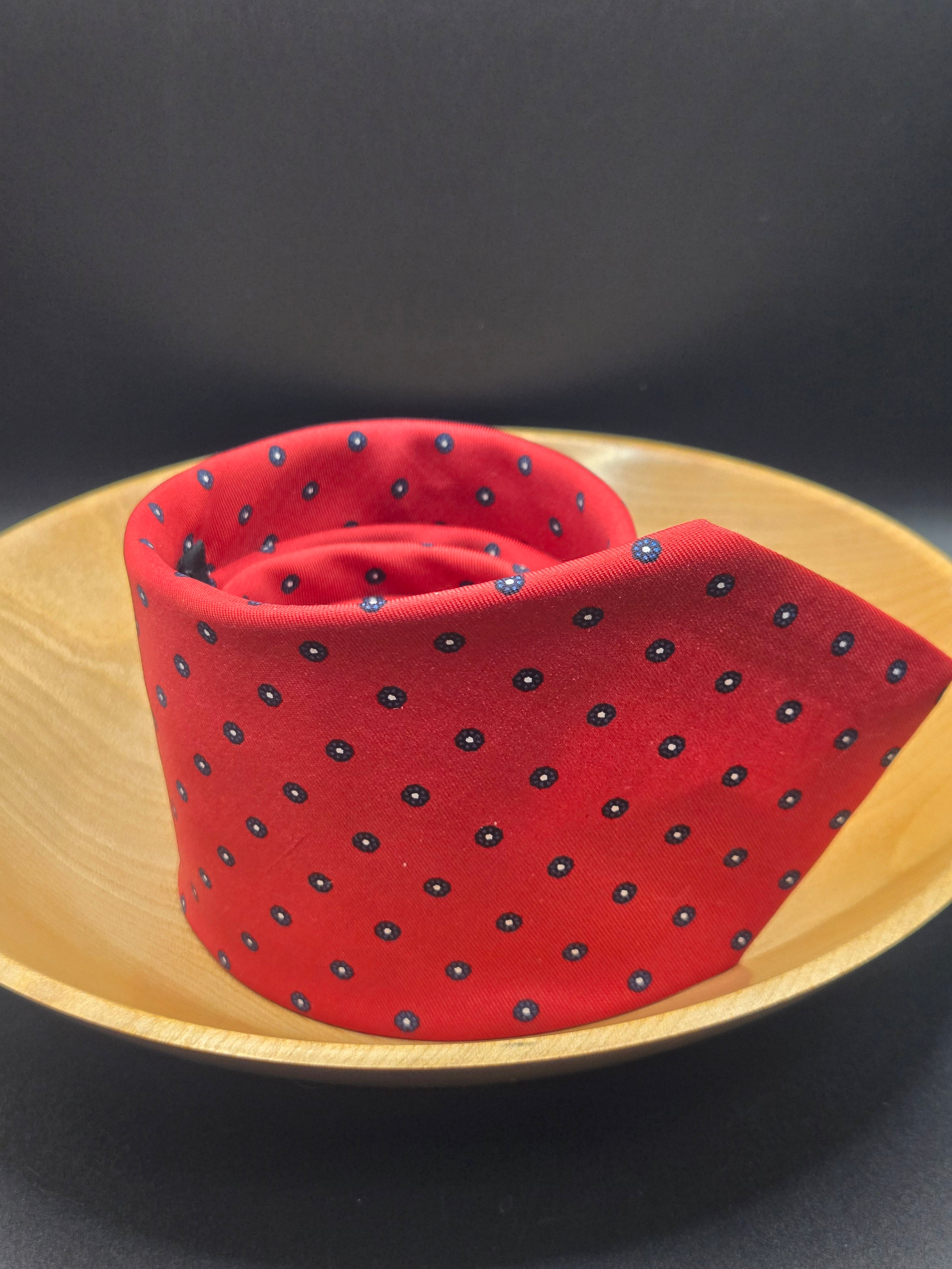 Brooks Brothers Red Silk Tie | Blue & White Polka Dot