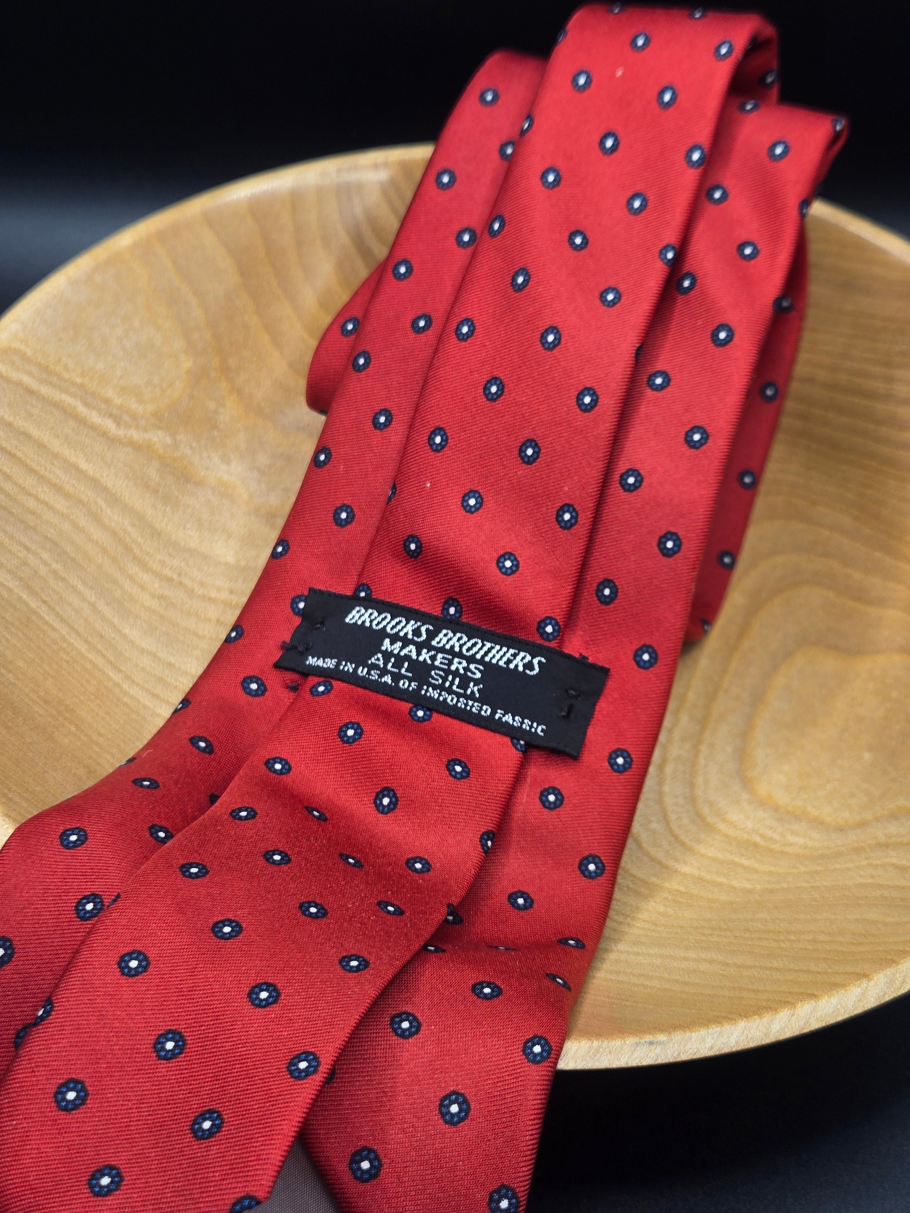 Brooks Brothers Red Silk Tie | Blue & White Polka Dot