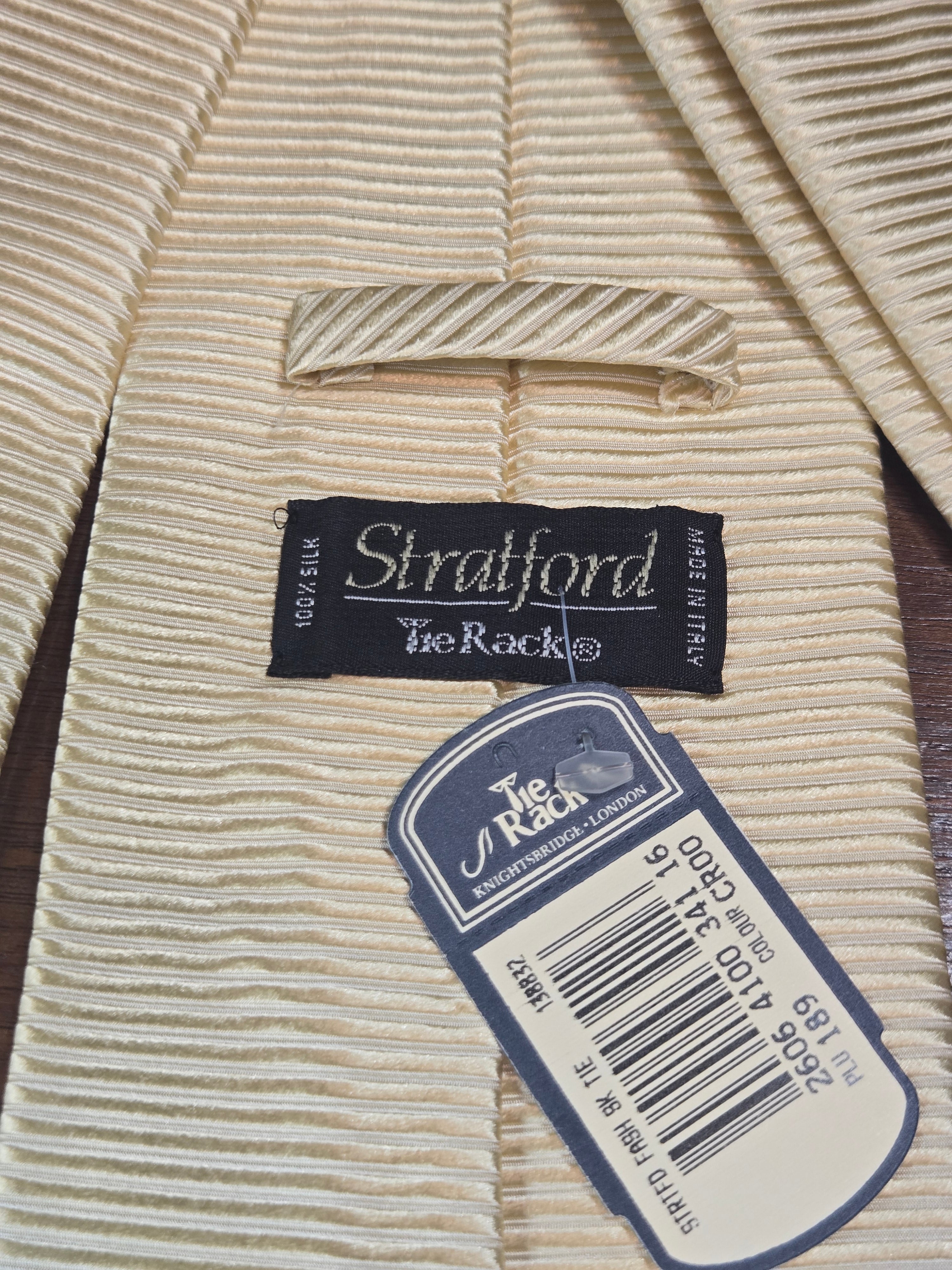 Stratford Yellow Cream Textured Silk Tie