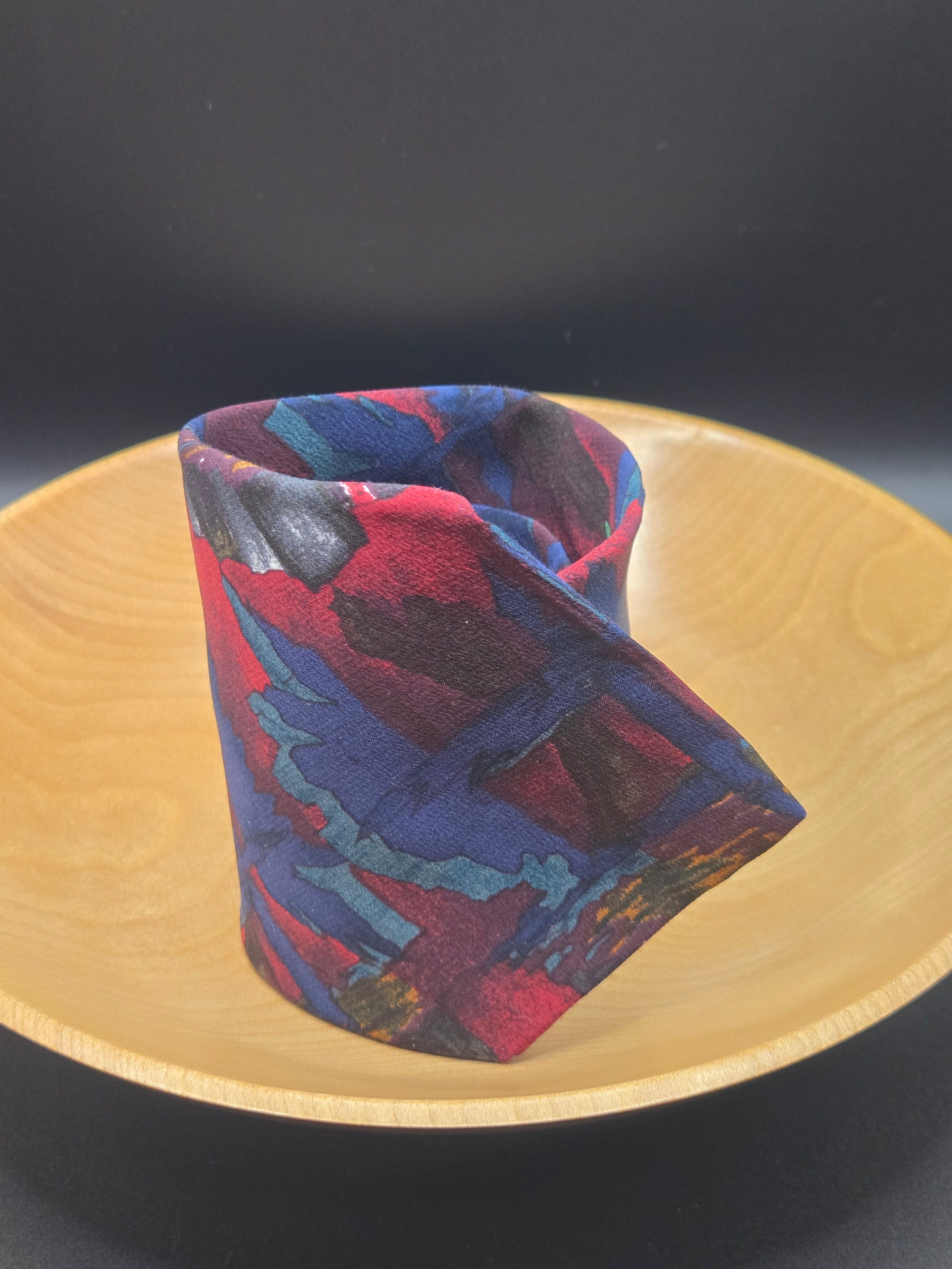 Jerry Garcia Red & Blue Abstract Silk Tie | Artist Series