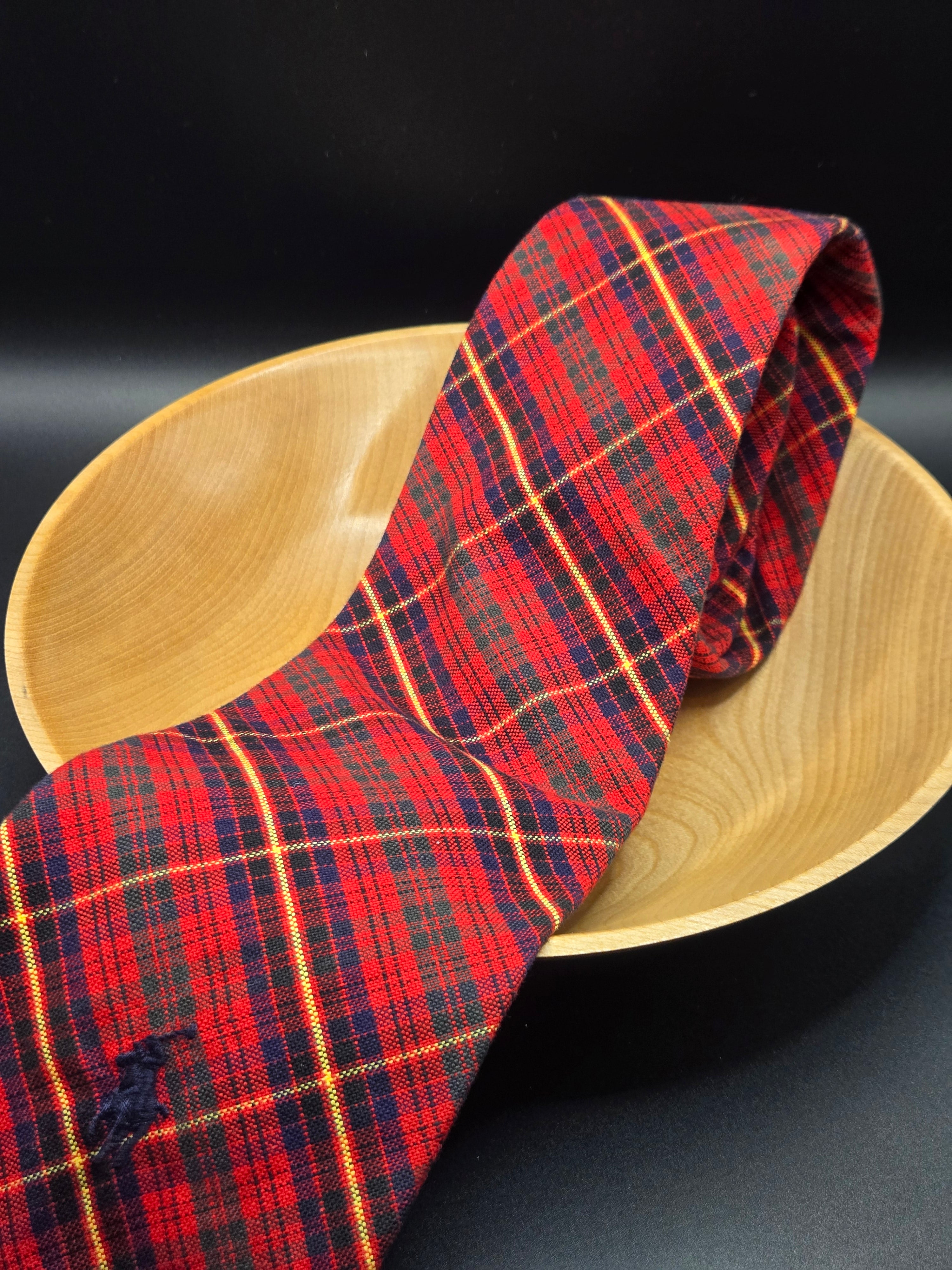 Classic Polo Plaid Tie | Vintage Cotton Necktie